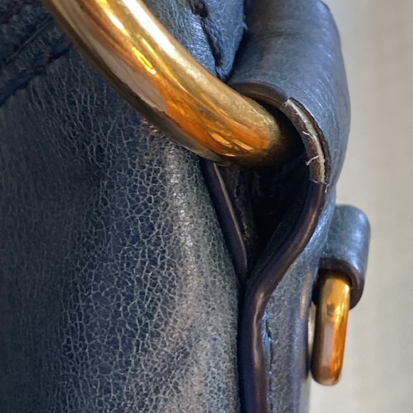 PRADA Large Blue Vitello Shine Leather Hobo - Picture 12 of 17